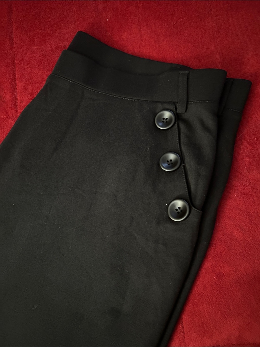 Black Button-Accent Women's Sailor Pants